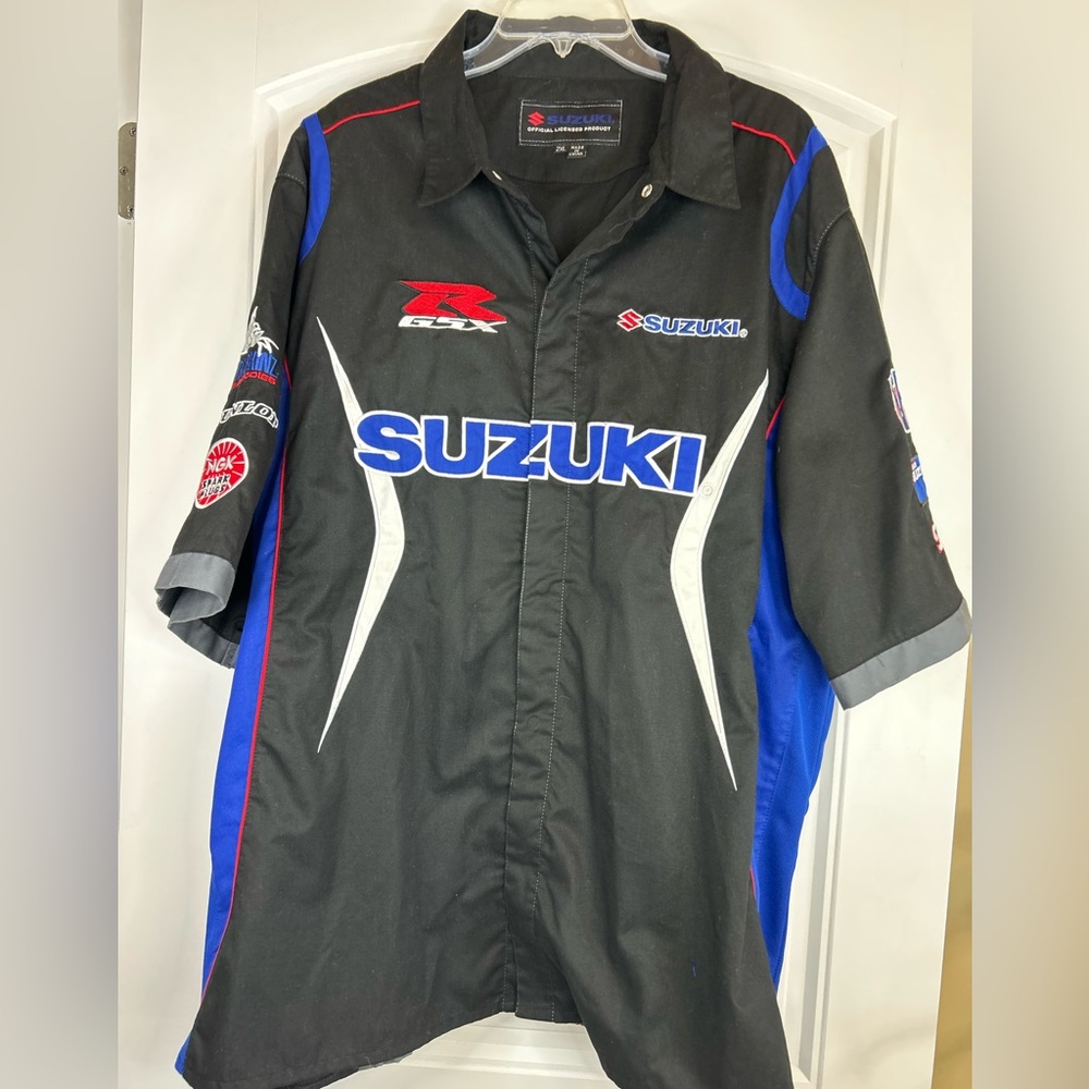 Vintage 2000s Suzuki GSX-R Rocket Racing Mechanic Shirt Men’s Size 2XL